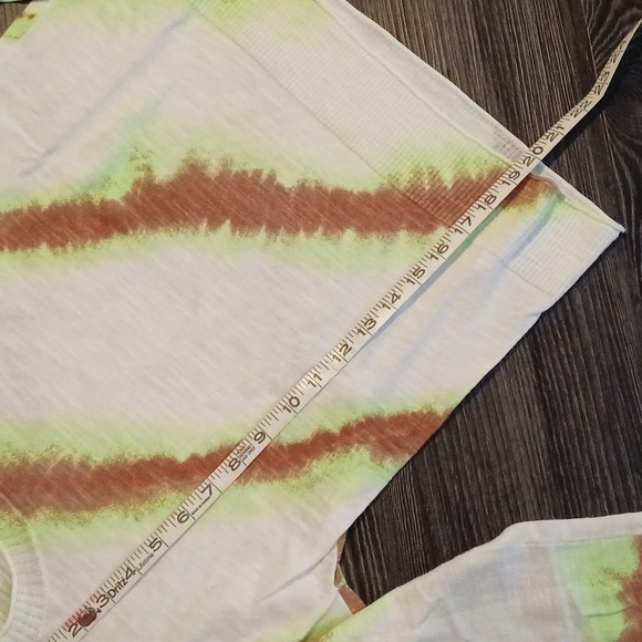 🔥🔥🔥Lisa Todd Psyched up tie dye stripe cotton sweater XS neon - Picture 8 of 12